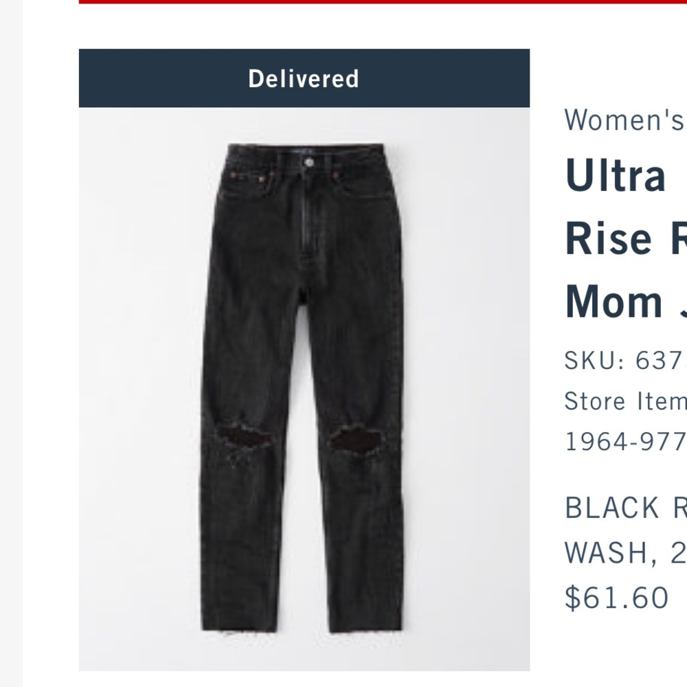 Abercrombie and Fitch ultra high rise mom jean